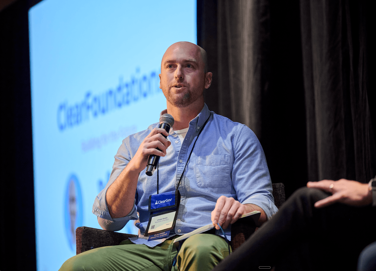 Chase speaking on a panel
